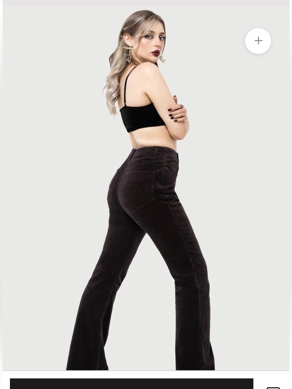 Disturbia Apophis Corduroy Flare Leg Corduroy Gothic Trousers Size 14 NWT